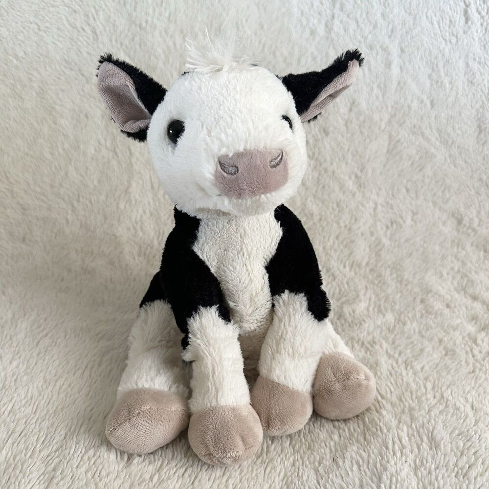 Hallmark Black And White Cow Calf 9” Plush Toy Stuffed Animal